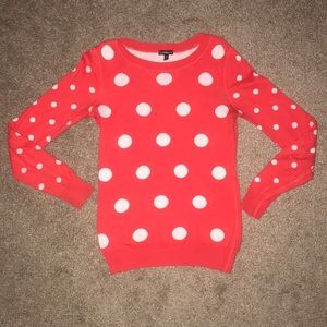 EXPRESS red Polk a dot sweater